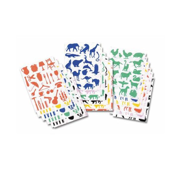 Lot de 36 feuilles gommettes géantes