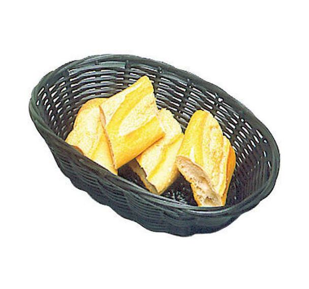 Lot de 3 Corbeille à pain ovale en polypropylène noir