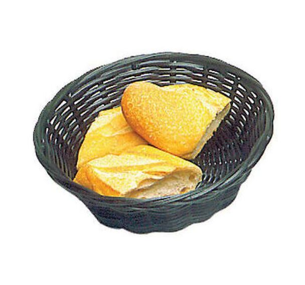 Lot de 3 Corbeille à pain ronde en polypropylène noir