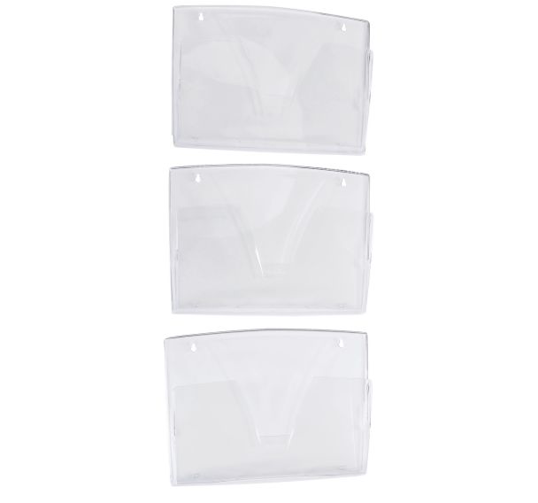 Lot de 3 Corbeilles murales Cristal transparentes - Manutan