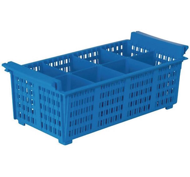 Lot de 3 Demi panier 8 cases pour couverts 480x210x20 mm