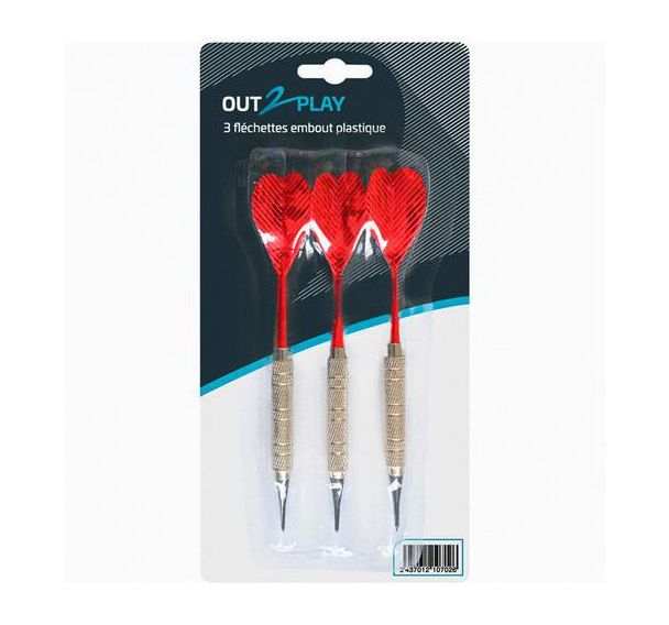 Lot de 3 Flechettes embout plastique