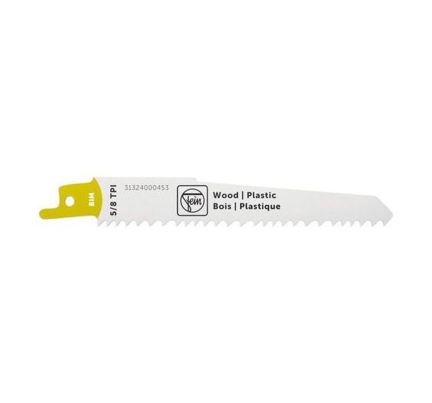 Lot de 3 Lame de scie sabre bois et plastique BIM 130 T5/8 WP