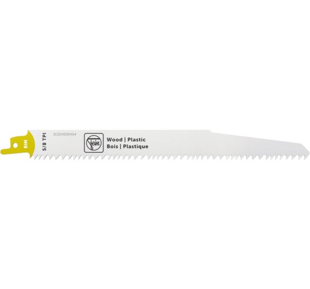 Lot de 3 Lame de scie sabre bois et plastique BIM 205 T5 / 8 WP