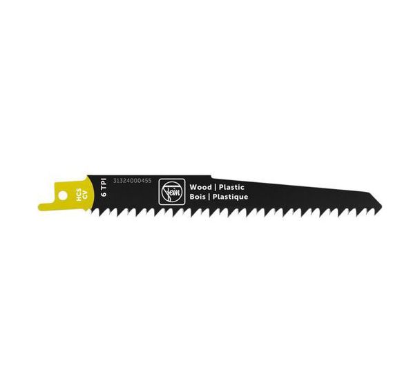 Lot de 3 Lame de scie sabre bois et plastique HCS 130 T6 WP