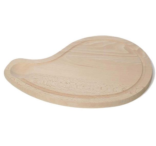 Lot de 3 Planche à découper avec rigole en forme de côte de boeuf