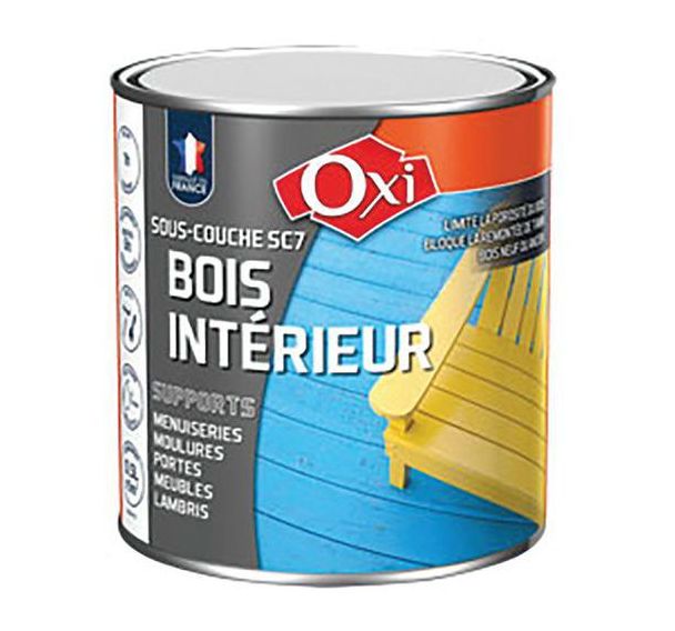 Lot de 3 Sous couche de 500 ml pour bois intérieur finition blanc
