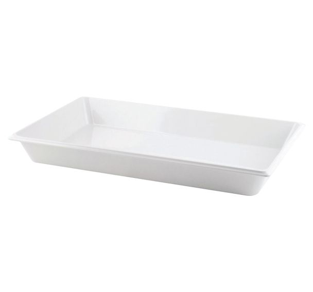 Lot de 3 bacs mélamine GN 1/1 - 53 x 32.5 6.5 cm - blanc