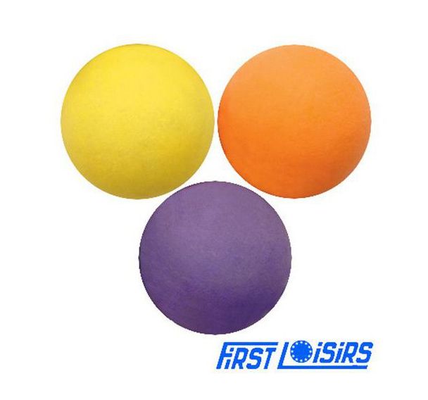 Lot de 3 balles mousse caoutchouc 6cm