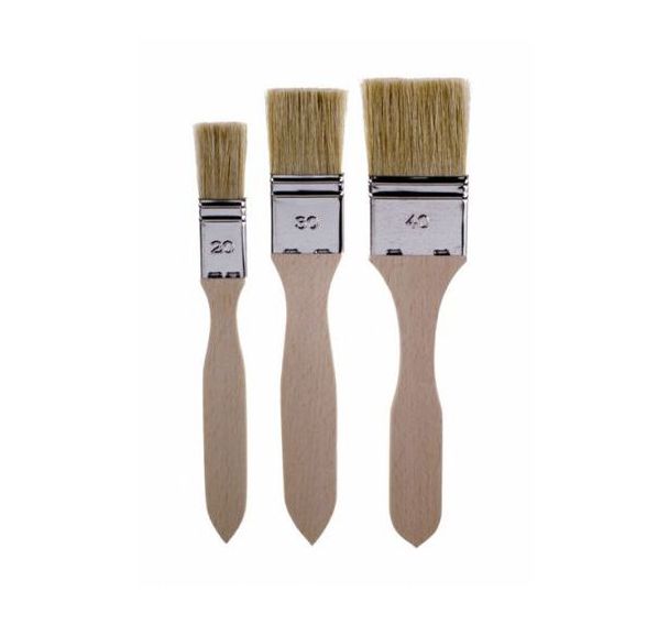 Lot de 3 brosses plates, manches plats