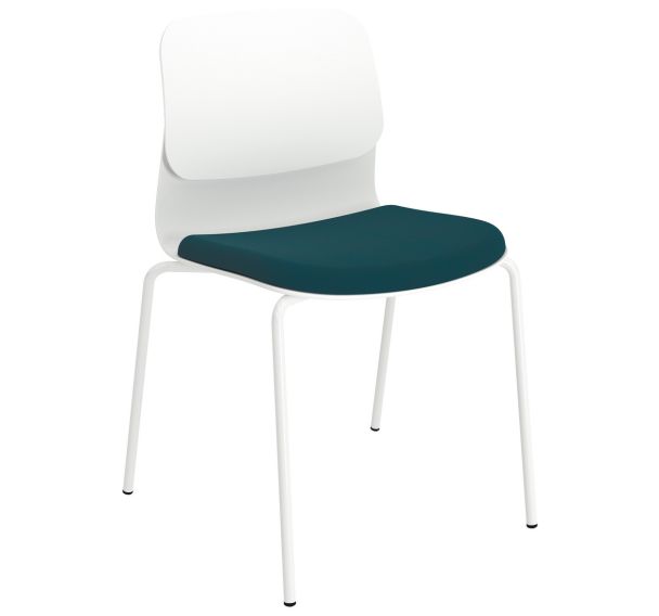 Lot de 3 chaises Klik dossier polypro assise tissu polyester récyclé M1