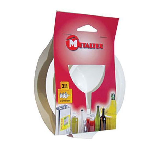 Lot de 3 entonnoirs à plastique 7 et 9 et 11cm