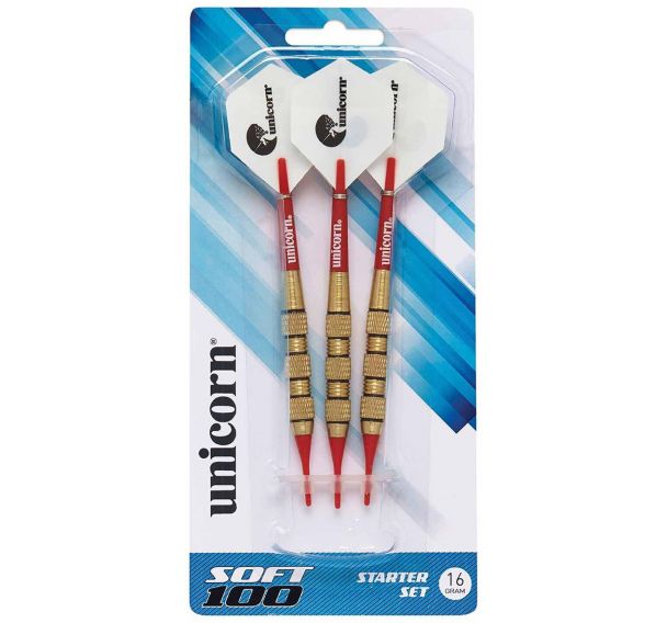 Lot de 3 fléchettes plastiques à ailettes unicorn embout en plastique