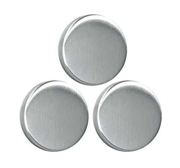 Lot de 3 magnets ronds inox