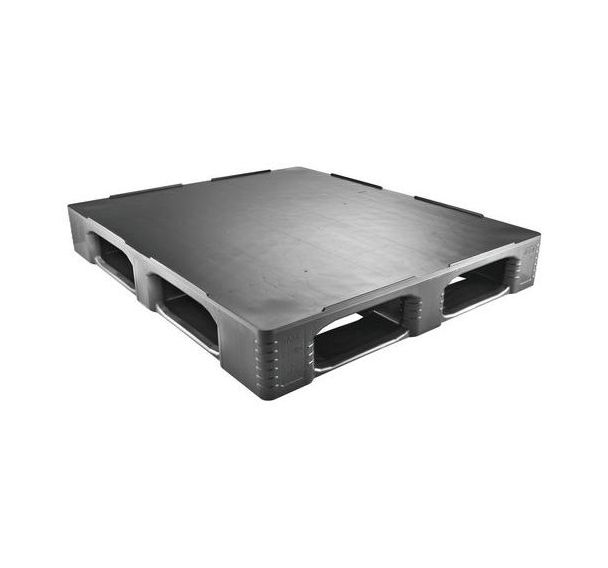 Lot de 3 palettes en plastique recyclées plancher lisse