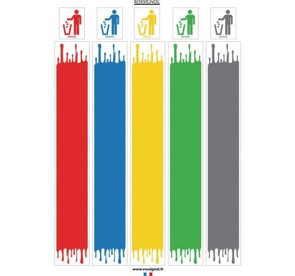 Lot de 3 planches autocollantes pour tri sélectif