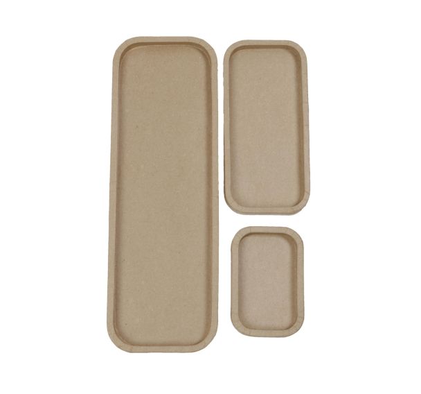 Lot de 3 plateaux rectangulaires (Lot de 2)