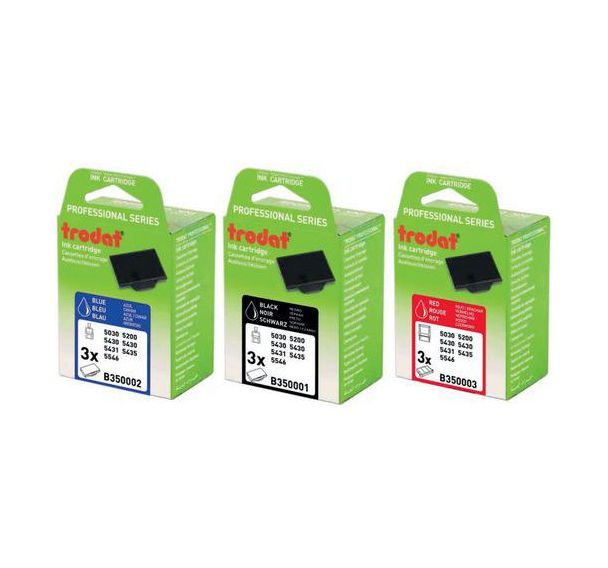 Lot de 3 recharges pour tampon/dateur Trodat - Noir - 5030/5200/5430