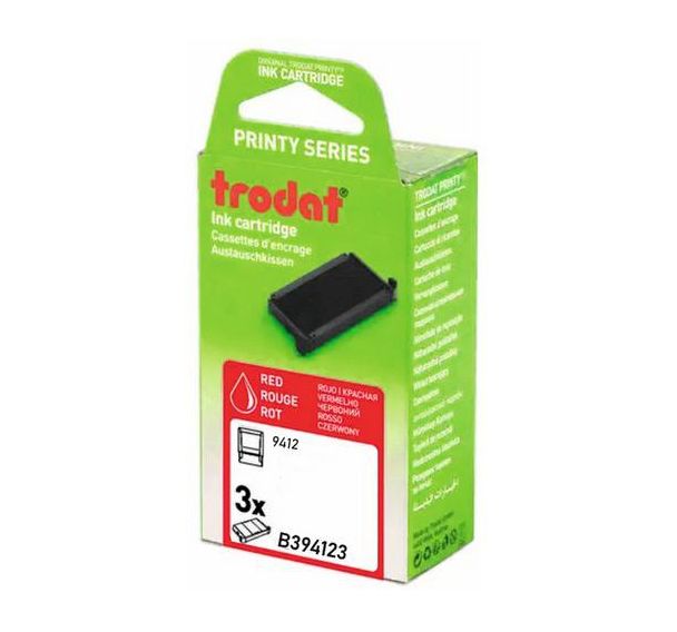 Lot de 3 recharges pour tampon de poche - Rouge - Modèle 9412