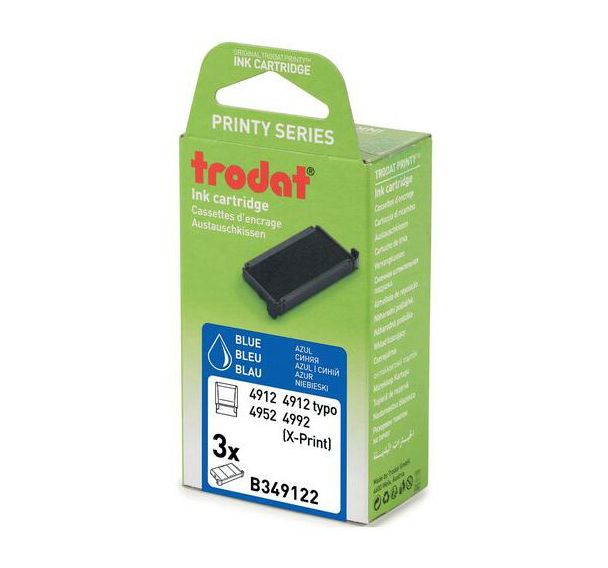 Lot de 3 recharges pour tampon et dateur Trodat - Bleu - Xprint 4912