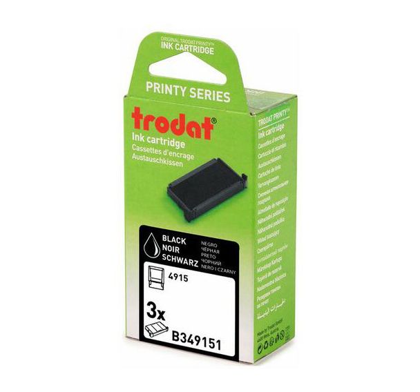 Lot de 3 recharges pour tampon et dateur Trodat - Noir - 4913/4915