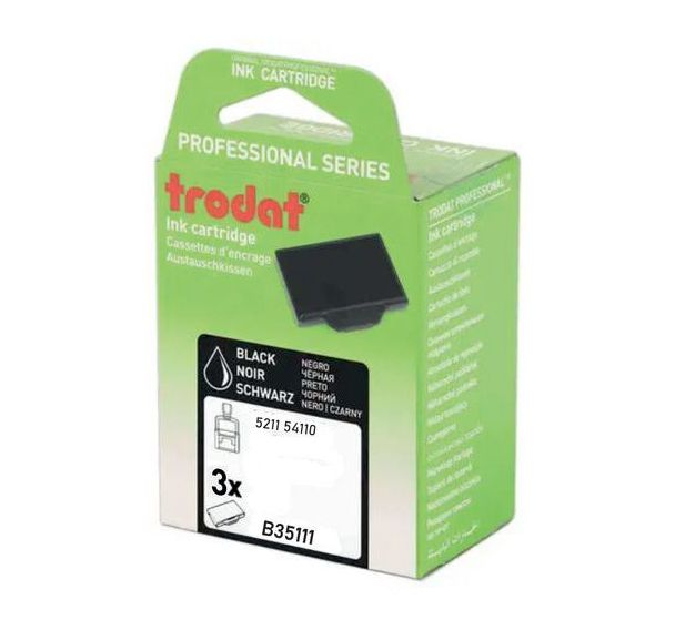 Lot de 3 recharges pour tampon et dateur Trodat - Noir - 5211/54110
