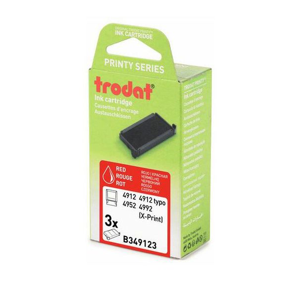 Lot de 3 recharges pour tampon et dateur Trodat - Rouge - 4912