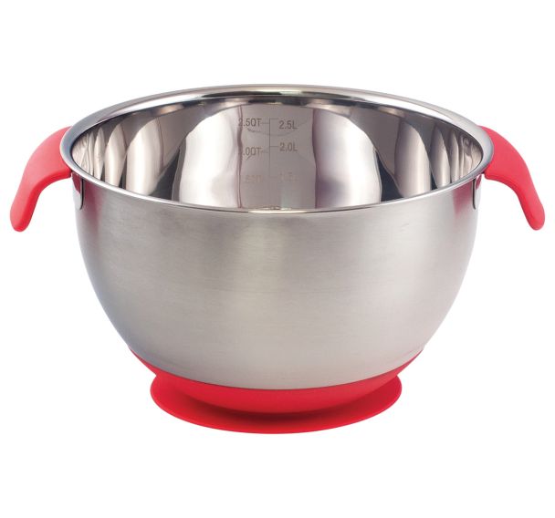 Lot de 3 saladiers inox avec poignées et ventouse Plastorex
