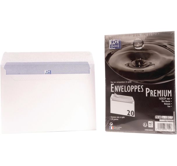 Lot de 400 Enveloppes 162x229 120g auto adhésives premium