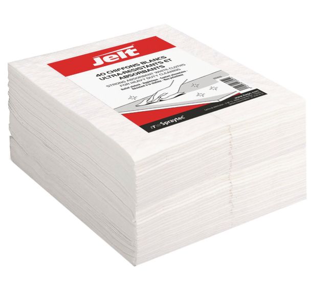 Lot de 40 Chiffons blancs ultra-resistants et absorbants - Jelt