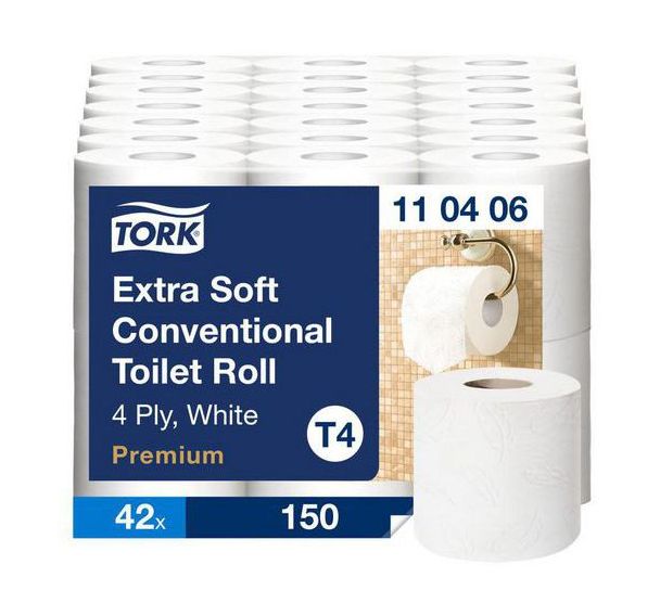 Lot de 42 Rouleau papier toilette extra Doux 4 plis Blanc T4 Premium