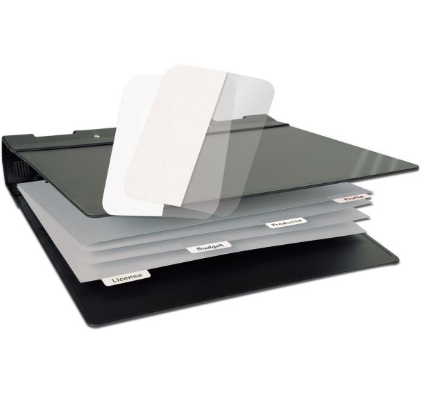 Lot de 48 Index de signalisation, permanents, 12 x 40 mm blanc