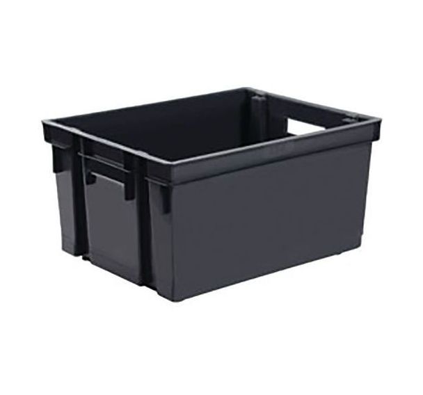 Bac de rangement rectangulaire en plastique sans couvercle - Eda (Lot de 4)