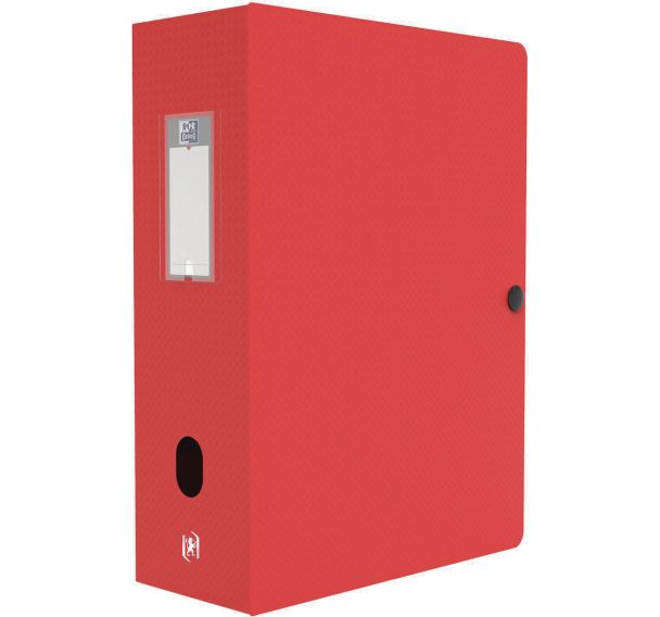 Lot de 4 Boite Oxford Memphis 24x32 Dos 100mm Polypro - Rouge