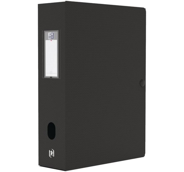 Lot de 4 Boite Oxford Memphis 24x32 Dos 80mm Polypro - Noir