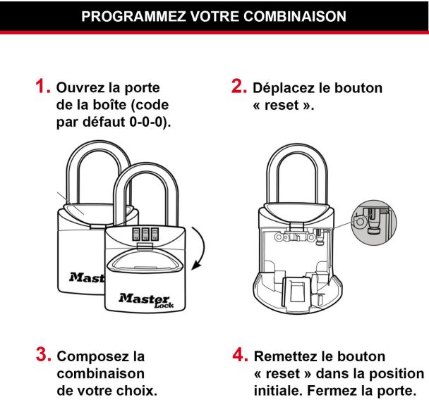 Lot de 4 Boîte à clés à combinaison nº5406