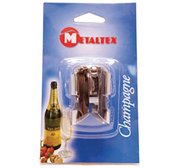 Lot de 4 Bouchon à champagne en nylon avec pince métallique
