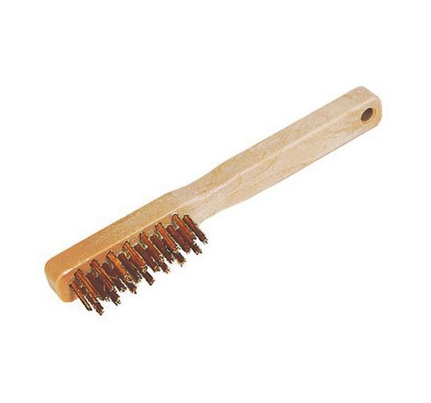 Lot de 4 Brosse métallique bougie 3 rangs en acier laitonné