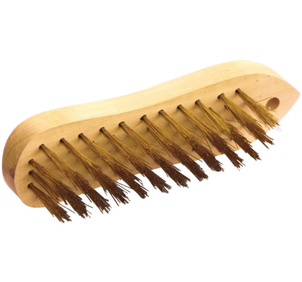 Lot de 4 Brosse métallique violon 5 rangs en acier laitonné