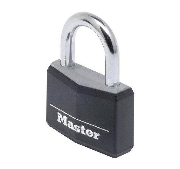 Lot de 4 Cadenas à clé avec protection en vinyle 9150EURD - Noir