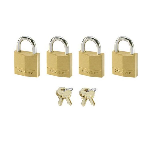 Lot de 4 Cadenas à clés en laiton massif - Largeur 20 mm