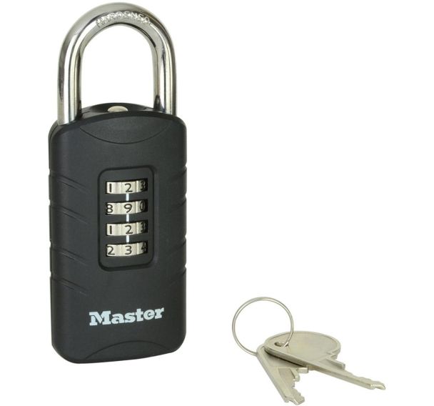 Lot de 4 Cadenas à combinaison et clé de secours - 48mm