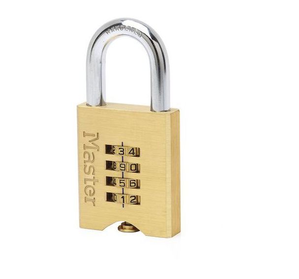 Lot de 4 Cadenas laiton massif à combinaison - Largeur 50mm