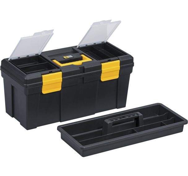 Lot de 4 Caisse à outils McPlus Promo 20 noire et jaune 22L