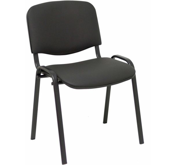 Lot de 4 chaises de réunion Alcaraz en similicuir - noir