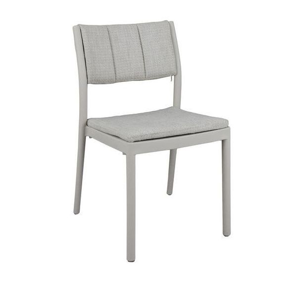 Lot de 4 Chaise empilable avec coussin amovible Beige - Rocco