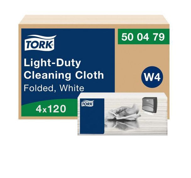 Lot de 4 Chiffons de nettoyage léger, Blancs W4 - Tork