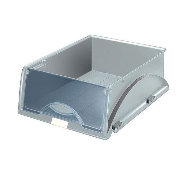 Lot de 4 Corbeille à courrier Leitz Sorty, avec rabat Gris