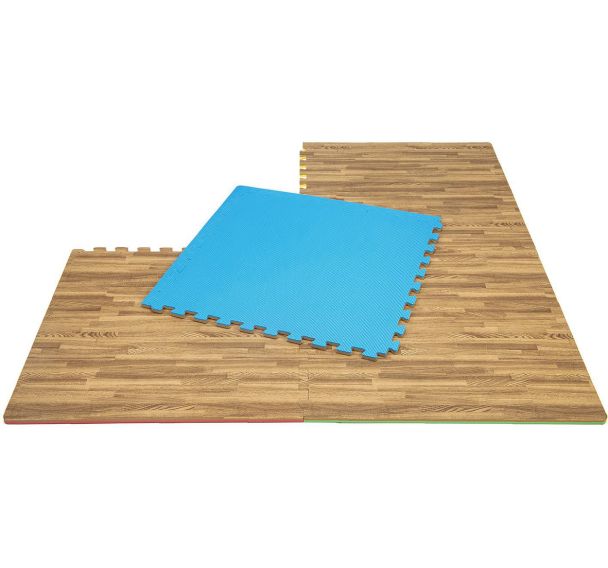 Lot de 4 dalles souples imitation bois