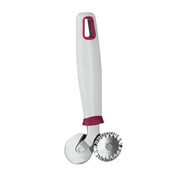 Lot de 4 Double roulette à pâte avec manche en plastique